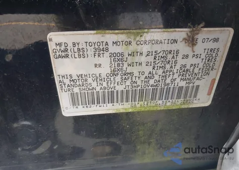 1998 Toyota Rav4 from USA, damaged, VIN JT3HP10V4W0198711